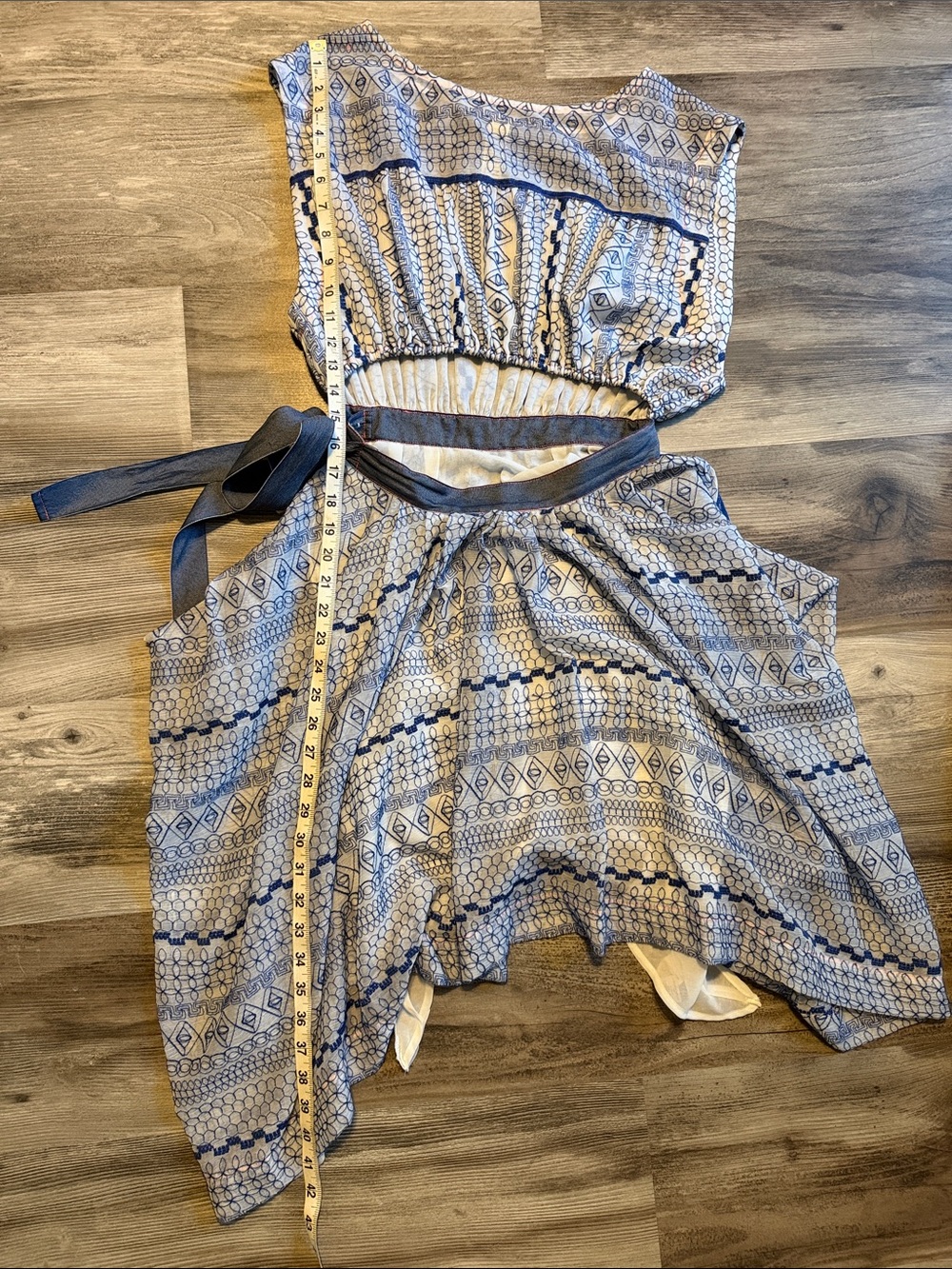 Free People New Romantics Light Blue Patterned Asymmetrical Dress - Picture 5 of 6
